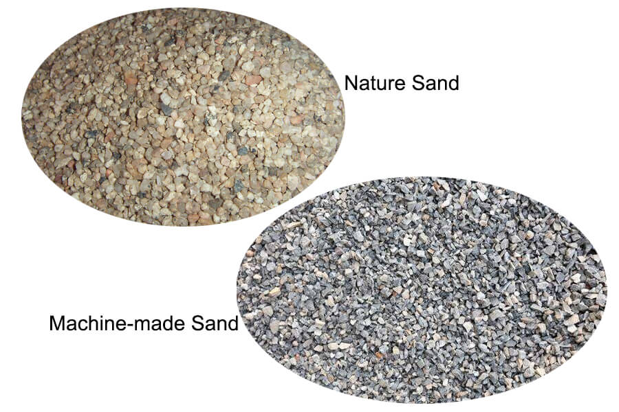 machine made and nature sand